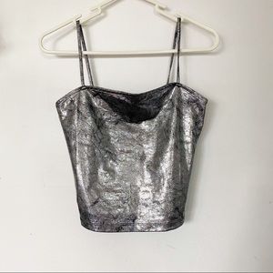 Dr. Denim Metallic Crop Top